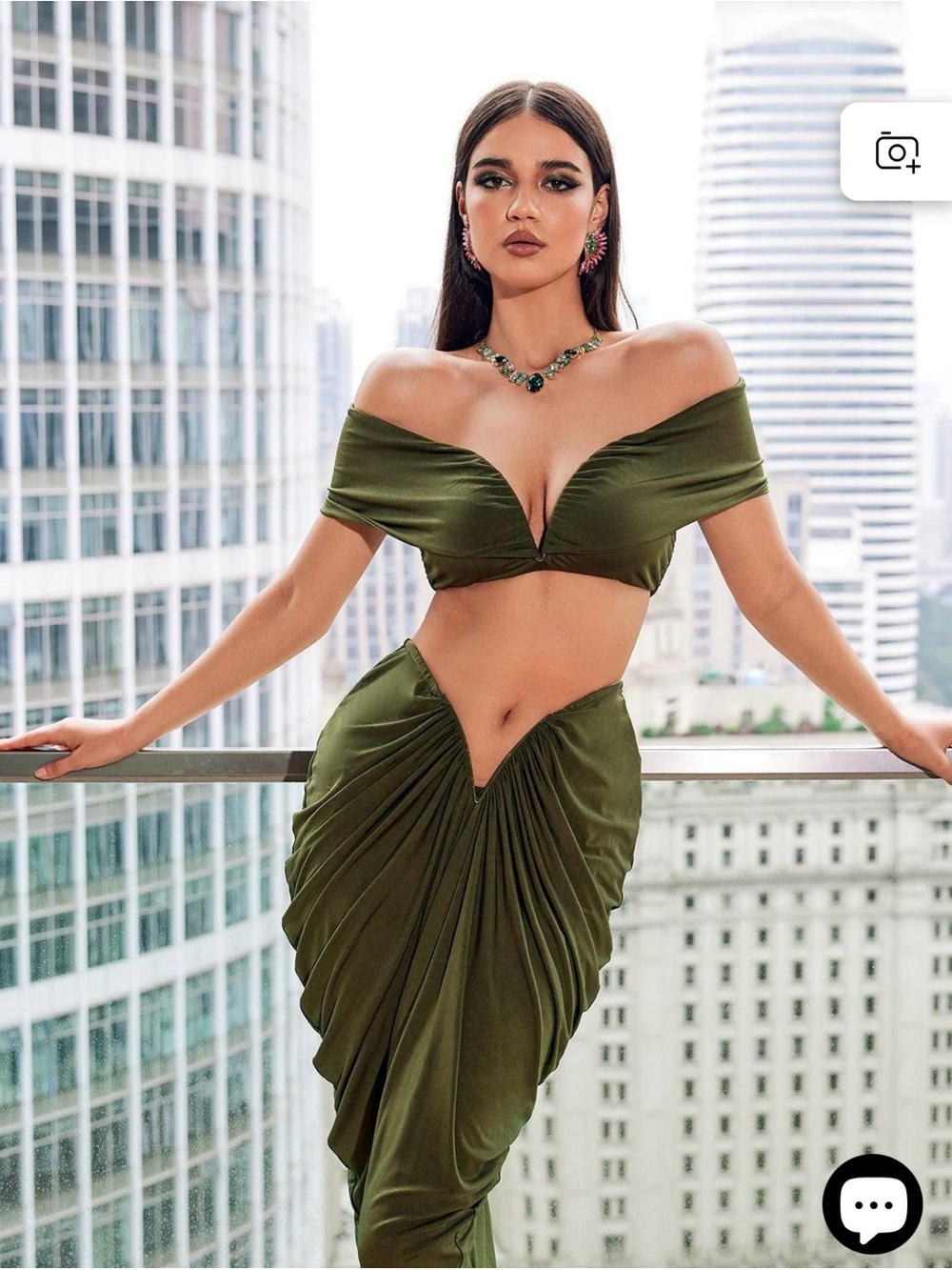 Mewmews Tucker Legeoa V Ruched Skirt Set -MWT - Picture 2 of 5